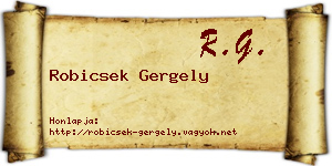 Robicsek Gergely névjegykártya